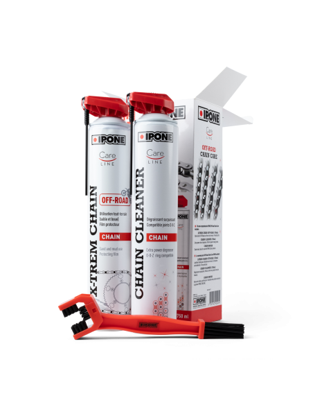 Lubricantes Off-road Chain Care Kit Ipone  2x750ml + Sepillo